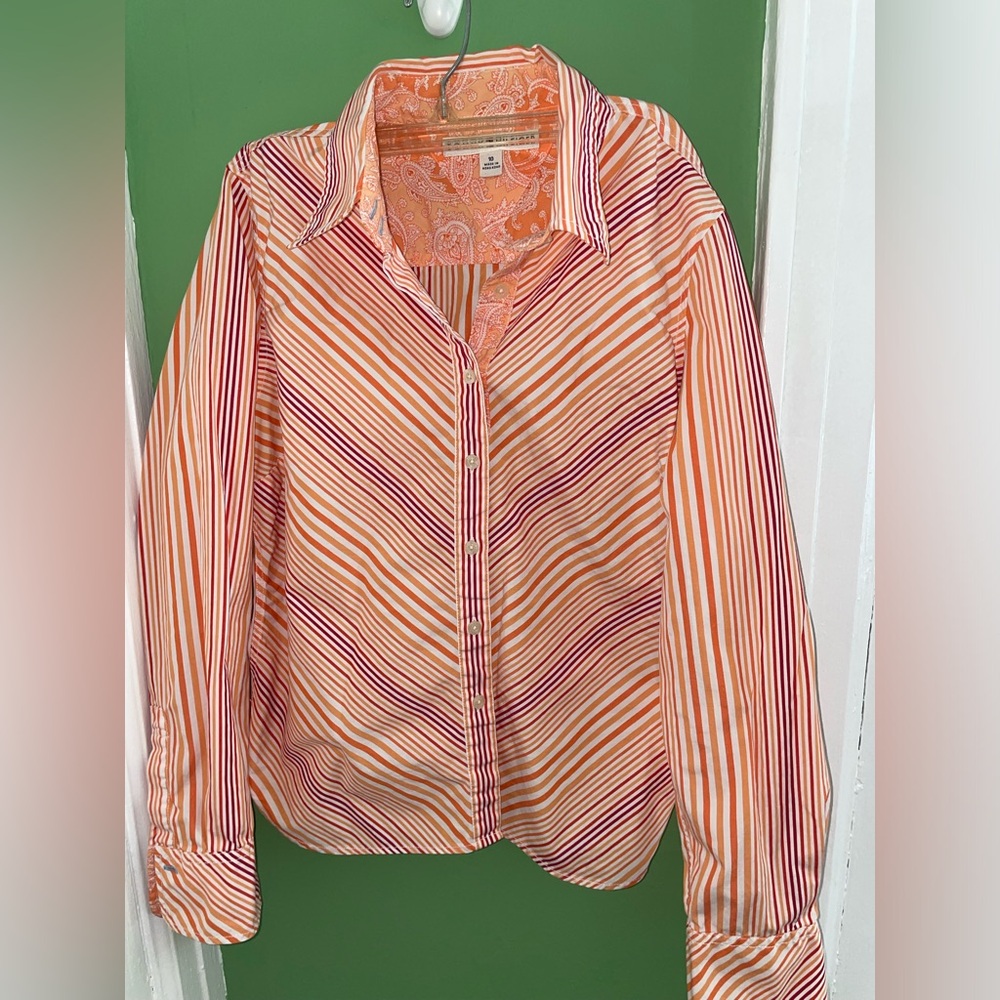 Strip button-down shirt